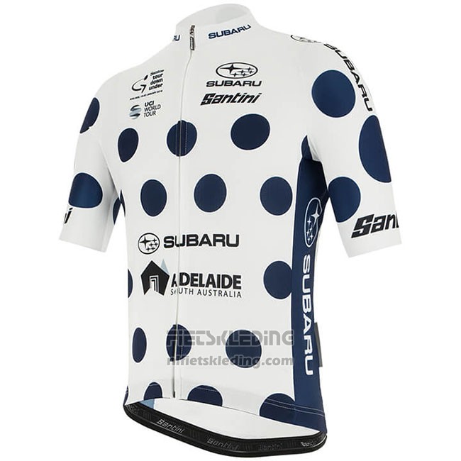 2019 Fietskleding Tour Down Under Blauw Wit Korte Mouwen en Koersbroek